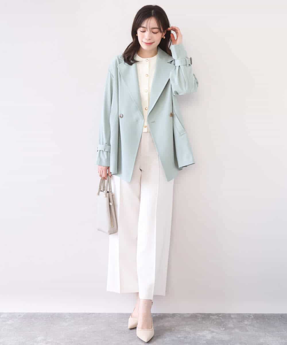 FIJFD08130 OFUON le MK(オフオン　ル　エムケー) ショート丈ツイルトレンチコート/洗える/WEB限定サイズあり ベージュ