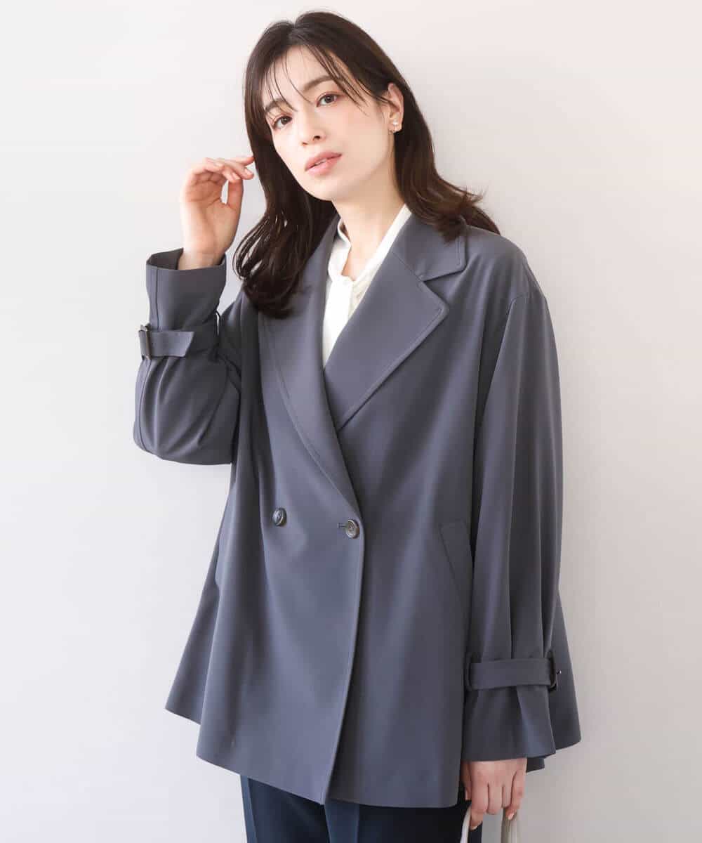 FIJFD08130 OFUON le MK(オフオン　ル　エムケー) ショート丈ツイルトレンチコート/洗える/WEB限定サイズあり ベージュ