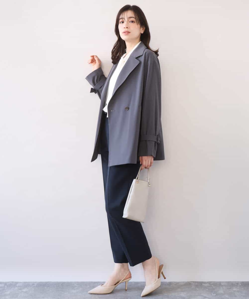 FIJFD08130 OFUON le MK(オフオン　ル　エムケー) ショート丈ツイルトレンチコート/洗える/WEB限定サイズあり ベージュ