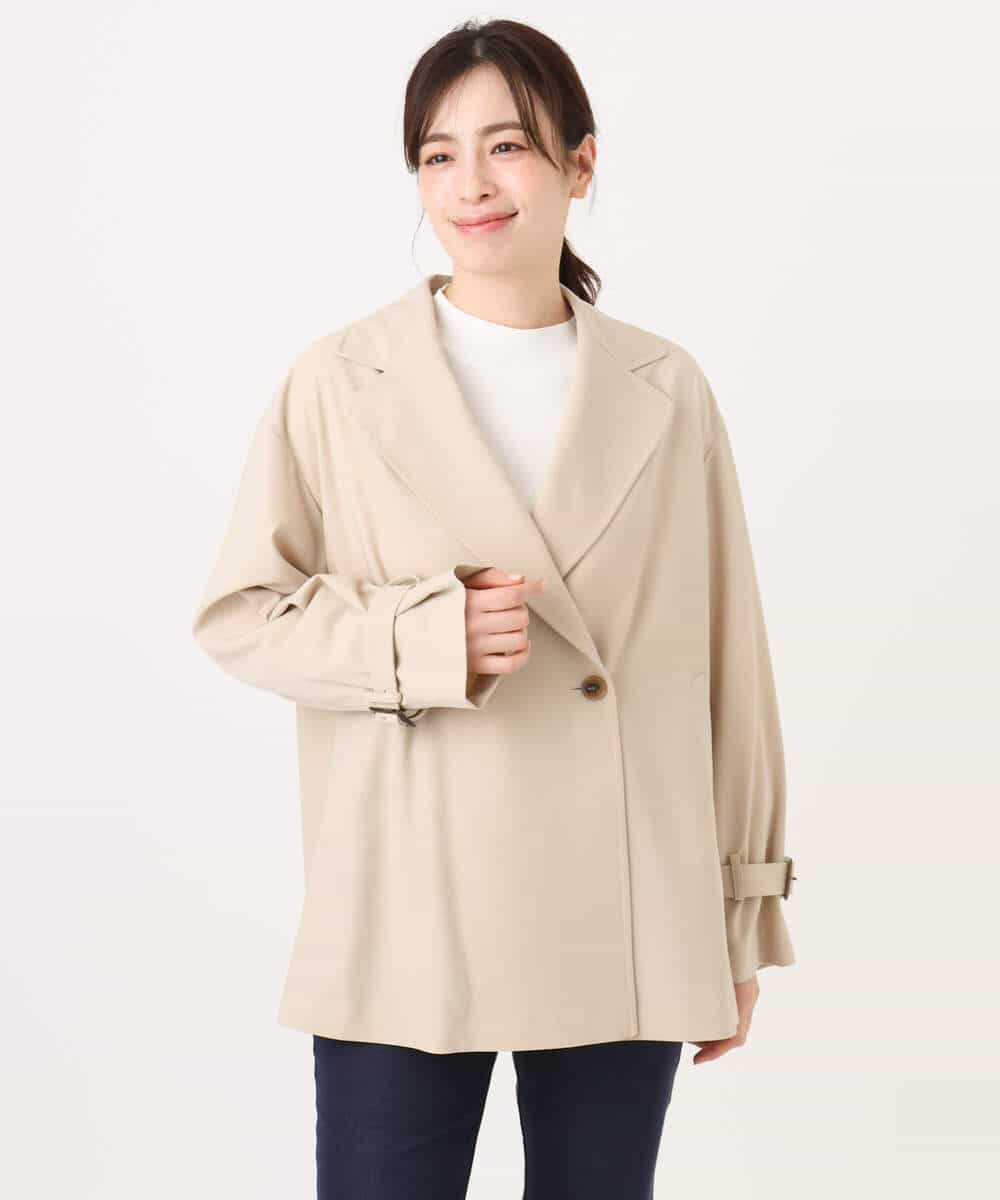 FIJFD08130 OFUON le MK(オフオン　ル　エムケー) ショート丈ツイルトレンチコート/洗える/WEB限定サイズあり ベージュ