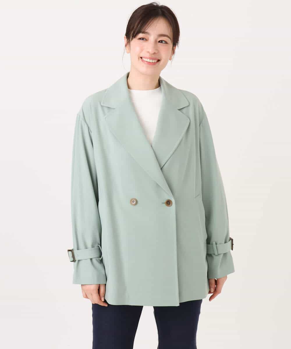 FIJFD08130 OFUON le MK(オフオン　ル　エムケー) ショート丈ツイルトレンチコート/洗える/WEB限定サイズあり ベージュ