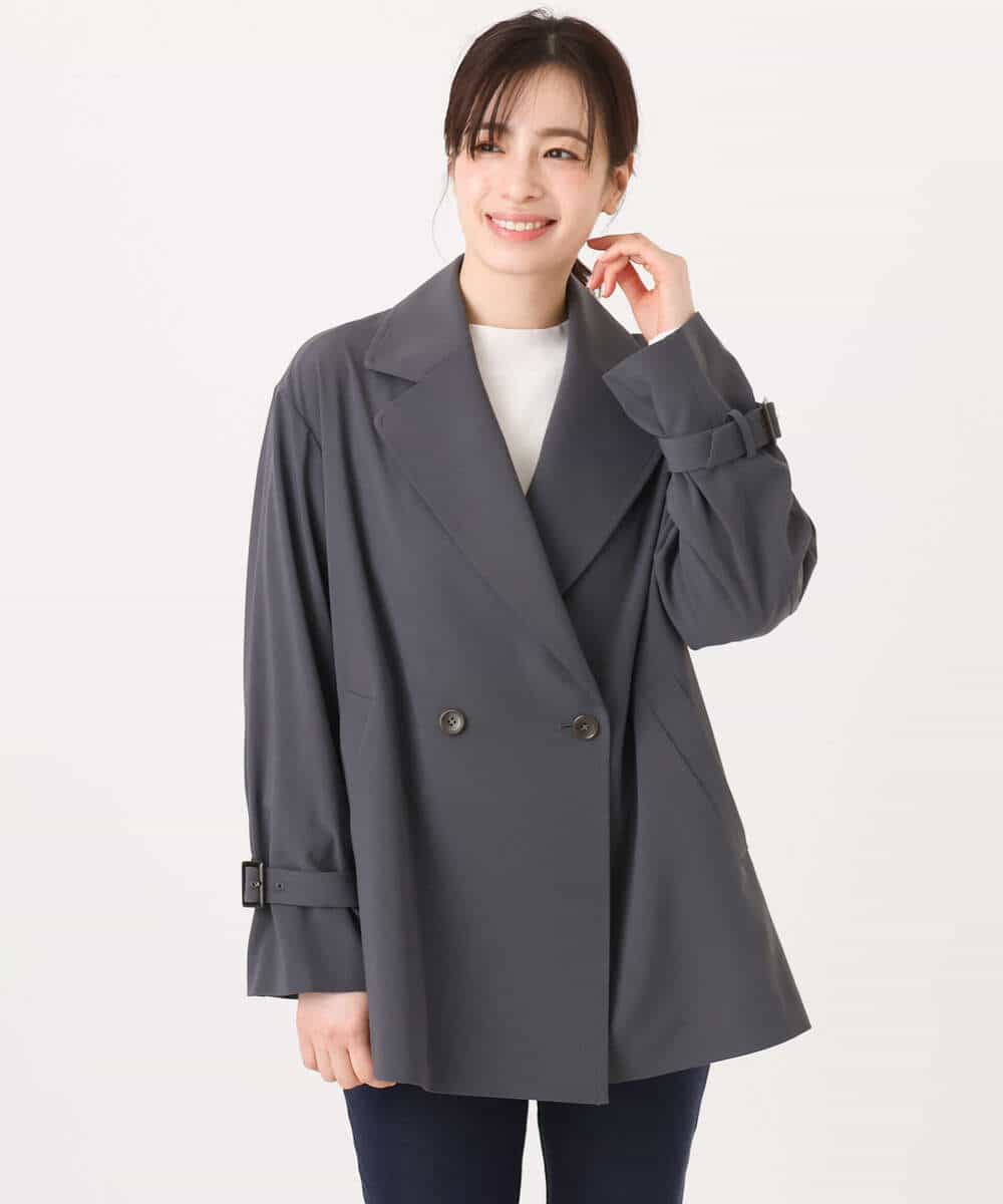 FIJFD08130 OFUON le MK(オフオン　ル　エムケー) ショート丈ツイルトレンチコート/洗える/WEB限定サイズあり ベージュ