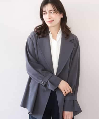 FIJFD08130 OFUON le MK ショート丈ツイルトレンチコート/洗える/WEB限定サイズあり