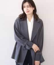 FIJFD08130 OFUON le MK(オフオン　ル　エムケー) ショート丈ツイルトレンチコート/洗える/WEB限定サイズあり ダークグレー