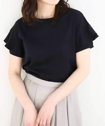FIKGA06050 OFUON le MK フリルデザインスリーブカットソー/接触冷感/洗える/WEB限定サイズあり