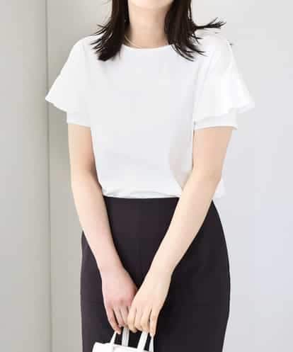 FIKGA06050 OFUON le MK フリルデザインスリーブカットソー/接触冷感/洗える/WEB限定サイズあり