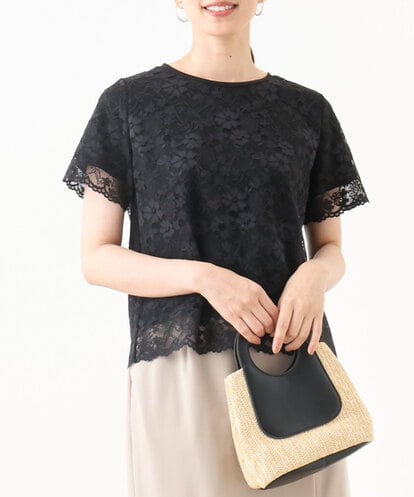 FIKHA42070 OFUON le MK スカラップレースTシャツ/接触冷感/洗える/WEB限定サイズあり
