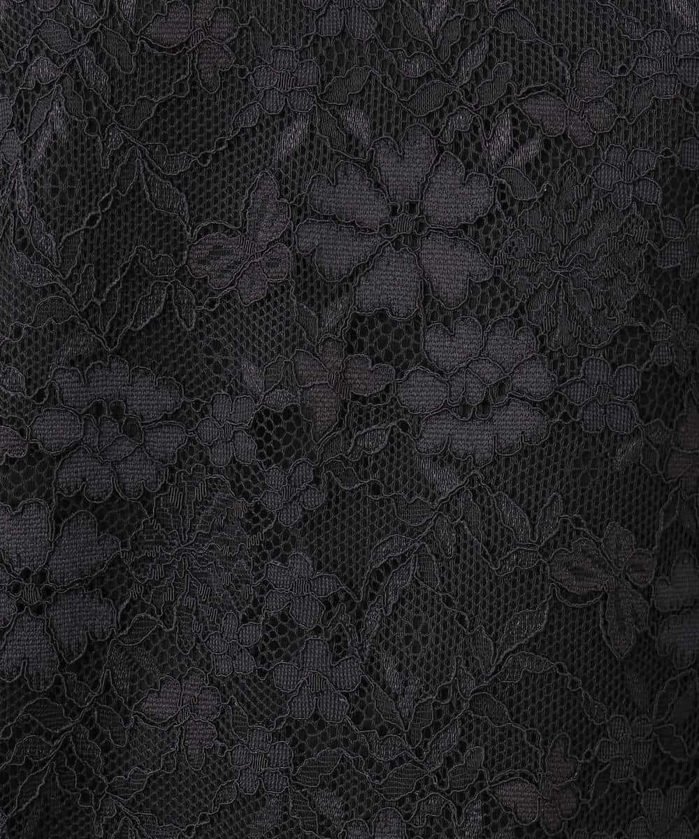 FIKHA42070 OFUON le MK(オフオン　ル　エムケー) スカラップレースTシャツ/接触冷感/洗える/WEB限定サイズあり ブラック