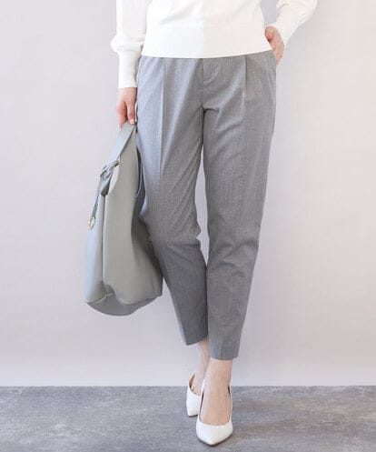 FILAD14080 OFUON le MK [名品シリーズ]ストレッチテーパードパンツ（ストライプ・無地）