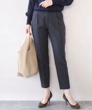 FILAD14080 OFUON le MK(オフオン　ル　エムケー) [名品シリーズ]ストレッチテーパードパンツ（ストライプ・無地） ダークグレー（無地）