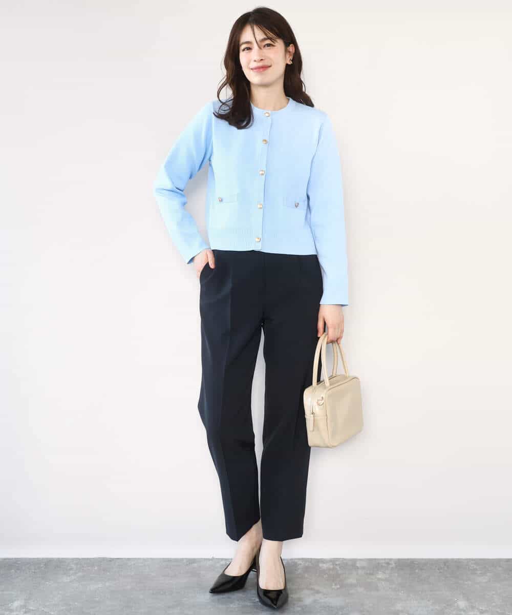 FILFD03090 OFUON le MK(オフオン　ル　エムケー) ダブルクロス テーパードパンツ/洗える ベージュ