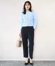 FILFD03090 OFUON le MK(オフオン　ル　エムケー) ダブルクロス テーパードパンツ/洗える ベージュ