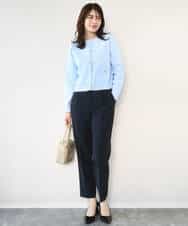 FILFD03090 OFUON le MK(オフオン　ル　エムケー) ダブルクロス テーパードパンツ/洗える ベージュ