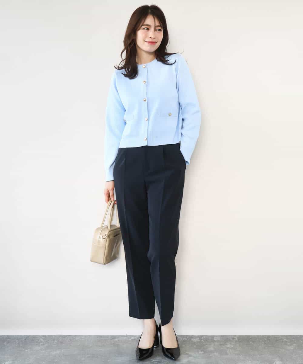 FILFD03090 OFUON le MK(オフオン　ル　エムケー) ダブルクロス テーパードパンツ/洗える ベージュ