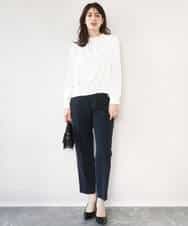 FILFD03090 OFUON le MK(オフオン　ル　エムケー) ダブルクロス テーパードパンツ/洗える ベージュ