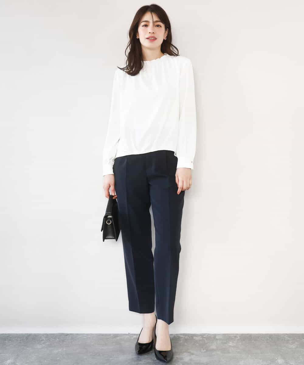 FILFD03090 OFUON le MK(オフオン　ル　エムケー) ダブルクロス テーパードパンツ/洗える ベージュ