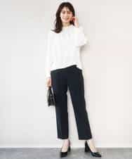 FILFD03090 OFUON le MK(オフオン　ル　エムケー) ダブルクロス テーパードパンツ/洗える ベージュ