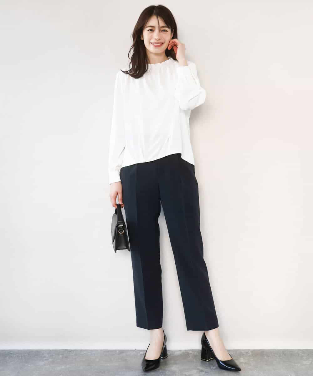 FILFD03090 OFUON le MK(オフオン　ル　エムケー) ダブルクロス テーパードパンツ/洗える ベージュ