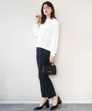 FILFD03090 OFUON le MK(オフオン　ル　エムケー) ダブルクロス テーパードパンツ/洗える ベージュ