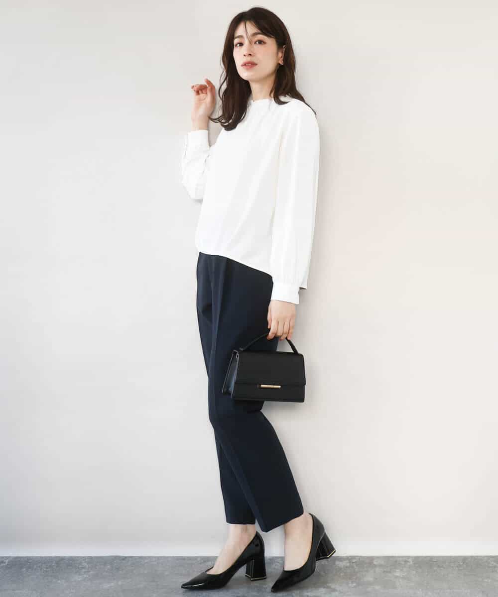 FILFD03090 OFUON le MK(オフオン　ル　エムケー) ダブルクロス テーパードパンツ/洗える ベージュ