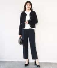 FILFD03090 OFUON le MK(オフオン　ル　エムケー) ダブルクロス テーパードパンツ/洗える ベージュ