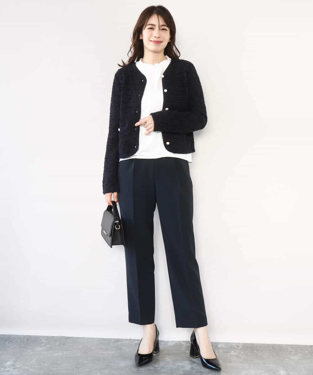 FILFD03090 OFUON le MK(オフオン　ル　エムケー) ダブルクロス テーパードパンツ/洗える ベージュ