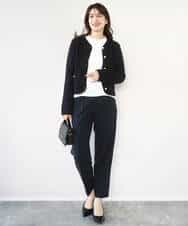 FILFD03090 OFUON le MK(オフオン　ル　エムケー) ダブルクロス テーパードパンツ/洗える ベージュ