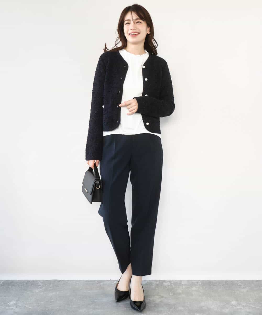 FILFD03090 OFUON le MK(オフオン　ル　エムケー) ダブルクロス テーパードパンツ/洗える ベージュ