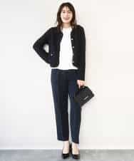 FILFD03090 OFUON le MK(オフオン　ル　エムケー) ダブルクロス テーパードパンツ/洗える ベージュ