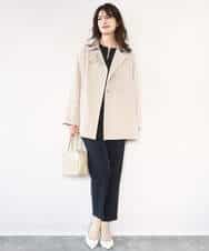 FILFD03090 OFUON le MK(オフオン　ル　エムケー) ダブルクロス テーパードパンツ/洗える ベージュ