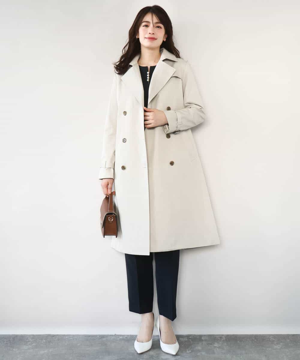 FILFD03090 OFUON le MK(オフオン　ル　エムケー) ダブルクロス テーパードパンツ/洗える ベージュ