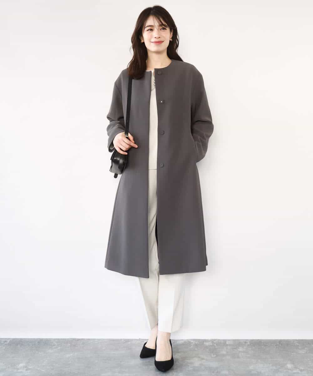 FILFD03090 OFUON le MK(オフオン　ル　エムケー) ダブルクロス テーパードパンツ/洗える ベージュ