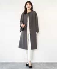 FILFD03090 OFUON le MK(オフオン　ル　エムケー) ダブルクロス テーパードパンツ/洗える ベージュ