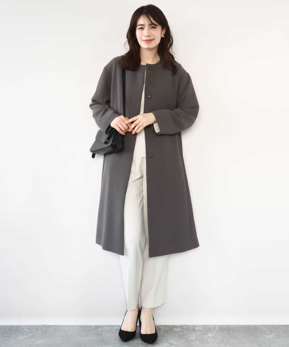 FILFD03090 OFUON le MK(オフオン　ル　エムケー) ダブルクロス テーパードパンツ/洗える ベージュ