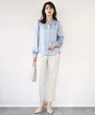 FILFD03090 OFUON le MK(オフオン　ル　エムケー) ダブルクロス テーパードパンツ/洗える ベージュ