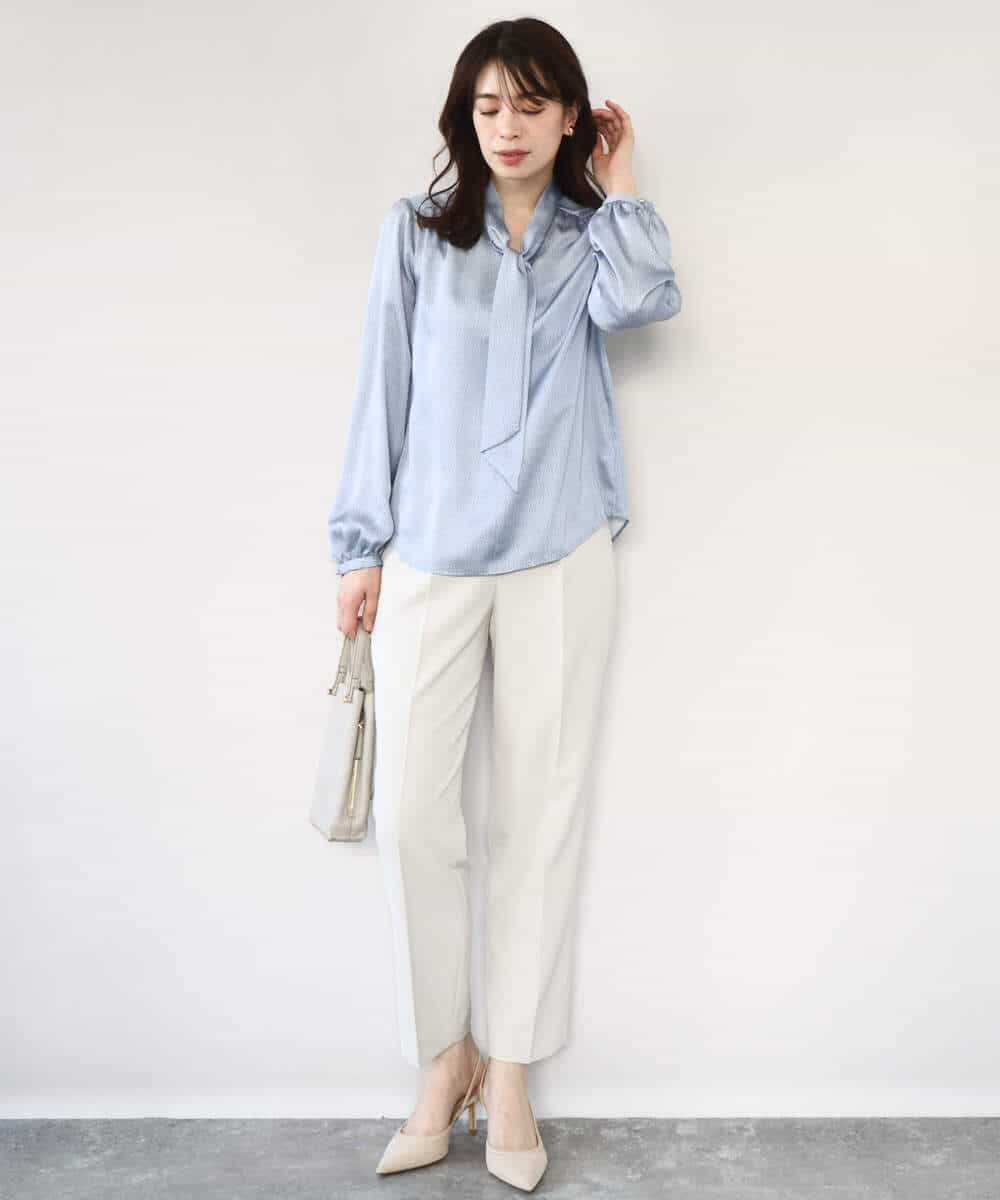 FILFD03090 OFUON le MK(オフオン　ル　エムケー) ダブルクロス テーパードパンツ/洗える ベージュ