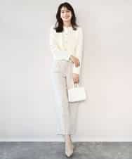 FILFD03090 OFUON le MK(オフオン　ル　エムケー) ダブルクロス テーパードパンツ/洗える ベージュ