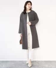 FILFD03090 OFUON le MK(オフオン　ル　エムケー) ダブルクロス テーパードパンツ/洗える ベージュ