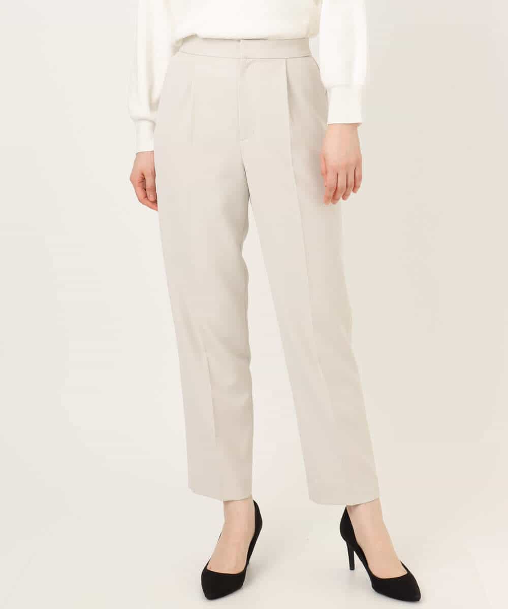 FILFD03090 OFUON le MK(オフオン　ル　エムケー) ダブルクロス テーパードパンツ/洗える ベージュ