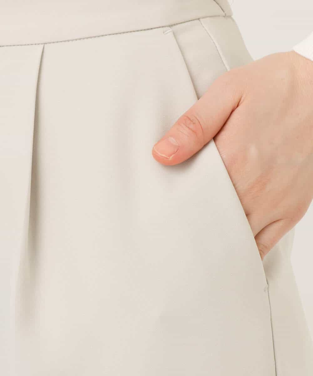 FILFD03090 OFUON le MK(オフオン　ル　エムケー) ダブルクロス テーパードパンツ/洗える ベージュ