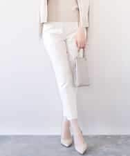 FILFD14080 OFUON le MK(オフオン　ル　エムケー) [名品シリーズ]ストレッチテーパードパンツ/洗える ライトベージュ