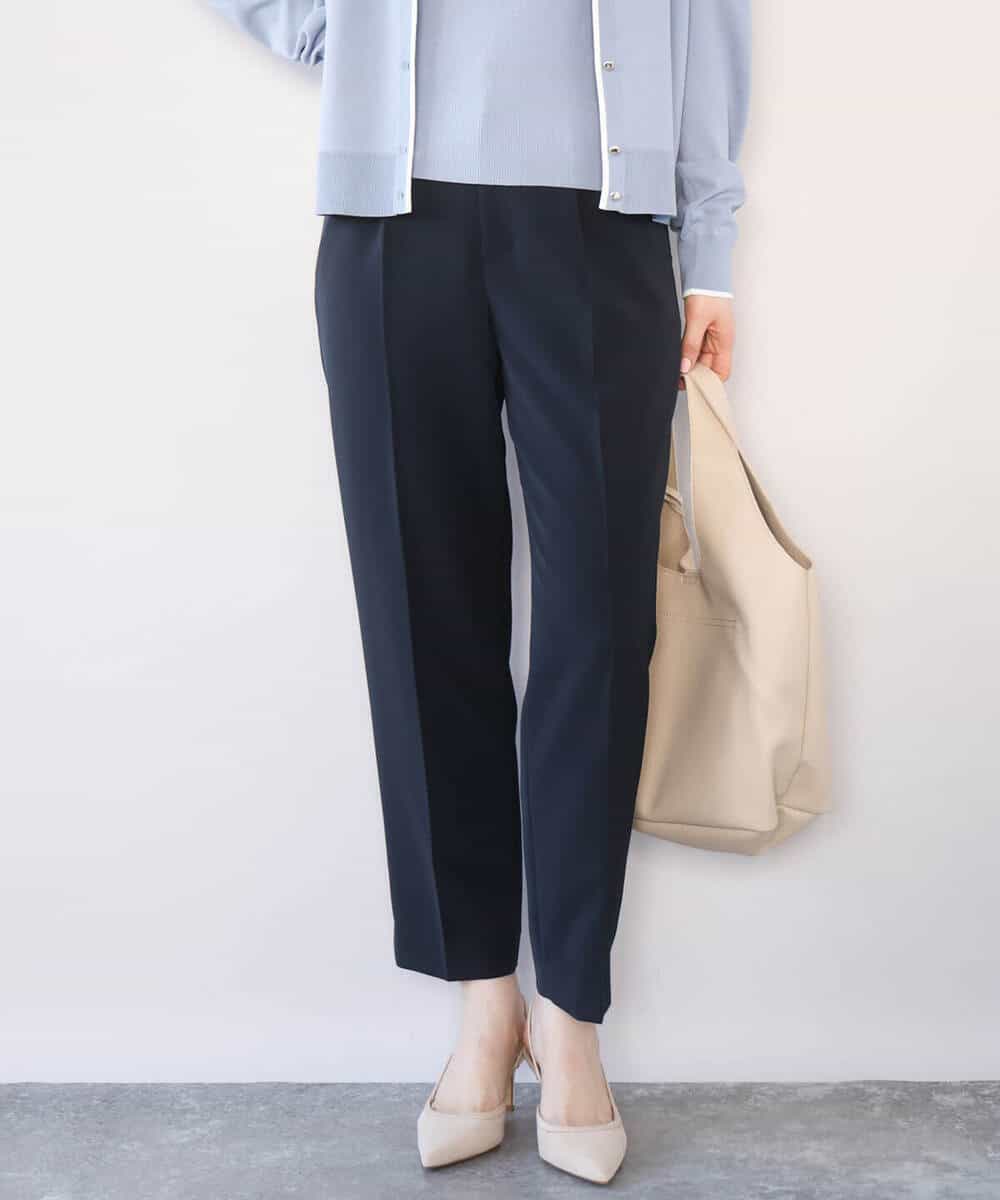 FILFD14080 OFUON le MK(オフオン　ル　エムケー) [名品シリーズ]ストレッチテーパードパンツ/洗える ライトベージュ