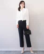 FILFD14080 OFUON le MK(オフオン　ル　エムケー) [名品シリーズ]ストレッチテーパードパンツ/洗える ライトベージュ