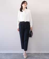 FILFD14080 OFUON le MK(オフオン　ル　エムケー) [名品シリーズ]ストレッチテーパードパンツ/洗える ライトベージュ