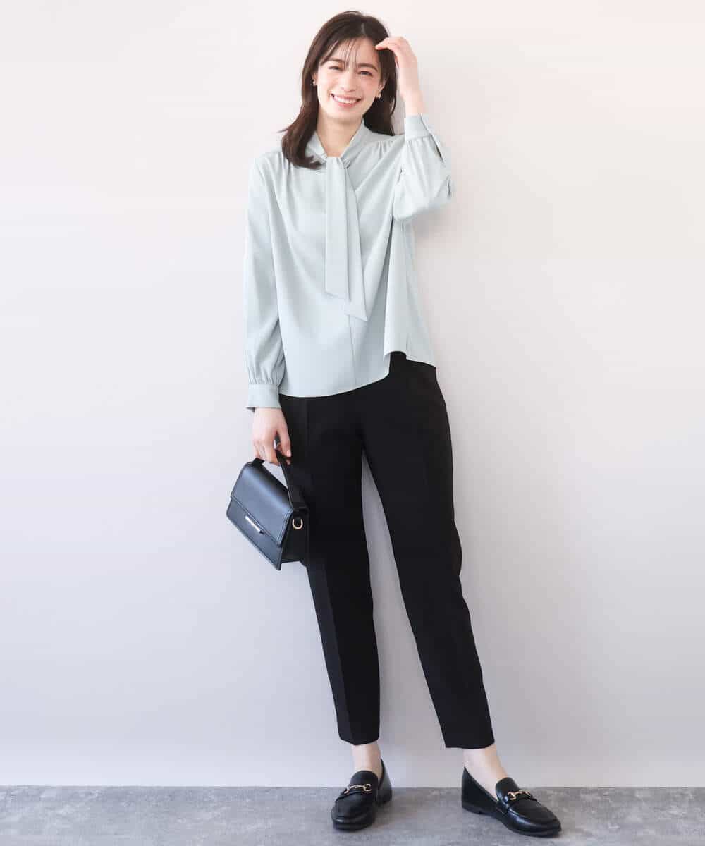 FILFD14080 OFUON le MK(オフオン　ル　エムケー) [名品シリーズ]ストレッチテーパードパンツ/洗える ライトベージュ