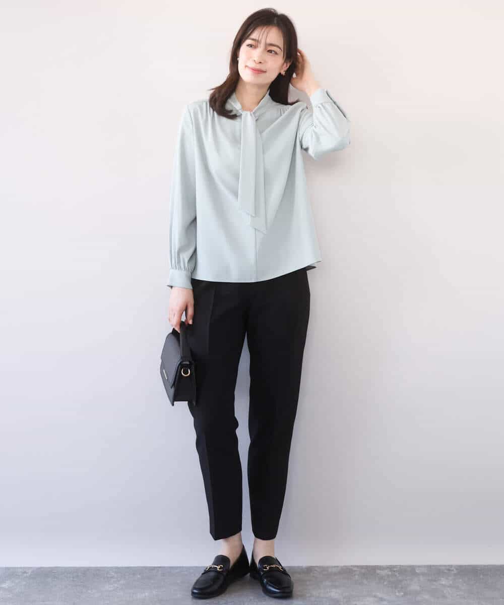 FILFD14080 OFUON le MK(オフオン　ル　エムケー) [名品シリーズ]ストレッチテーパードパンツ/洗える ライトベージュ