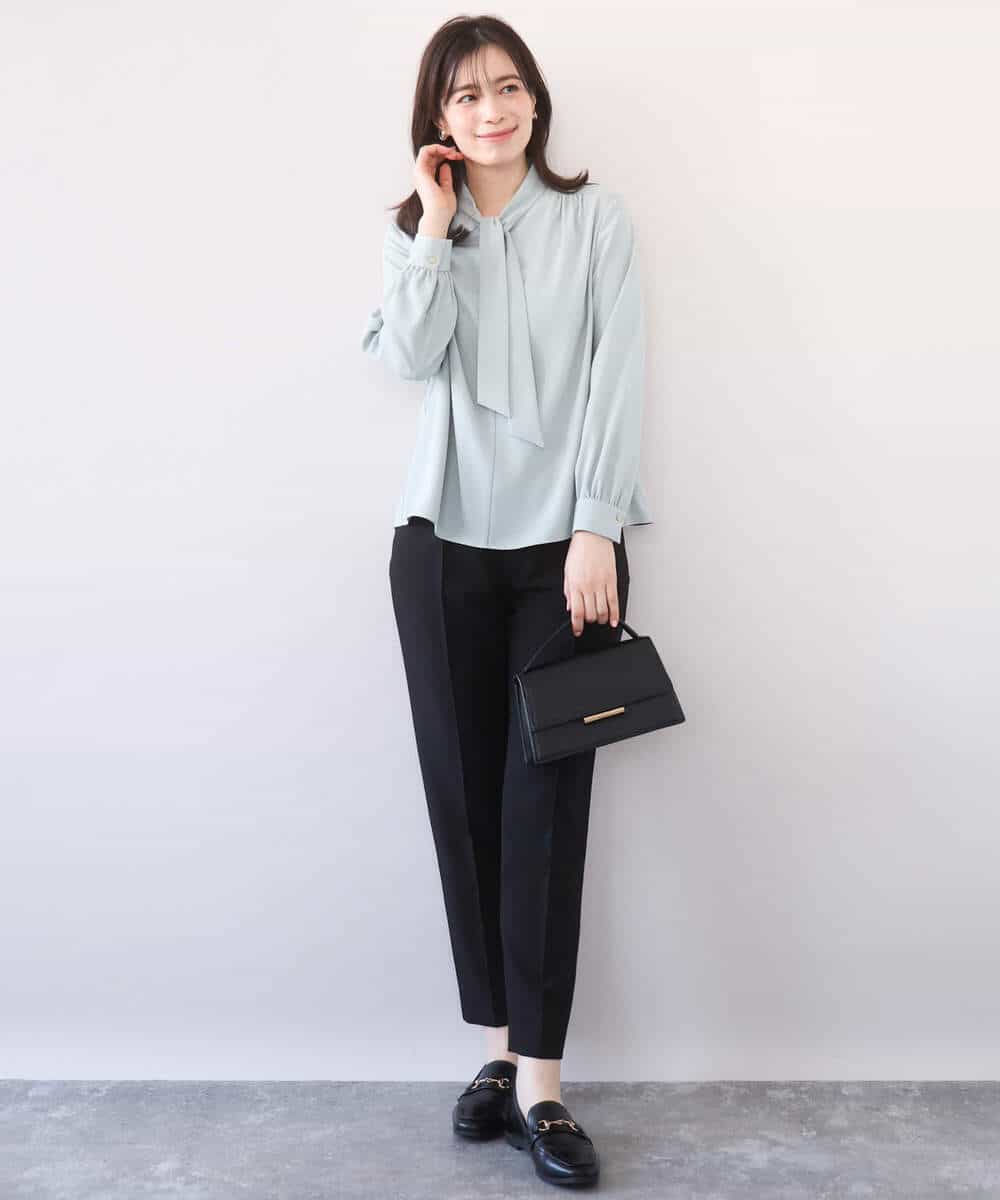 FILFD14080 OFUON le MK(オフオン　ル　エムケー) [名品シリーズ]ストレッチテーパードパンツ/洗える ライトベージュ