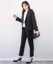 FILFD14080 OFUON le MK(オフオン　ル　エムケー) [名品シリーズ]ストレッチテーパードパンツ/洗える ライトベージュ