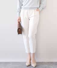 FILFD14080 OFUON le MK(オフオン　ル　エムケー) [名品シリーズ]ストレッチテーパードパンツ/洗える ライトベージュ