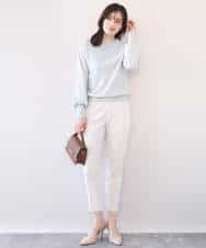 FILFD14080 OFUON le MK(オフオン　ル　エムケー) [名品シリーズ]ストレッチテーパードパンツ/洗える ライトベージュ